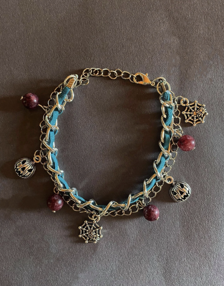 Bracelet à breloques en pierre naturelle avec charms