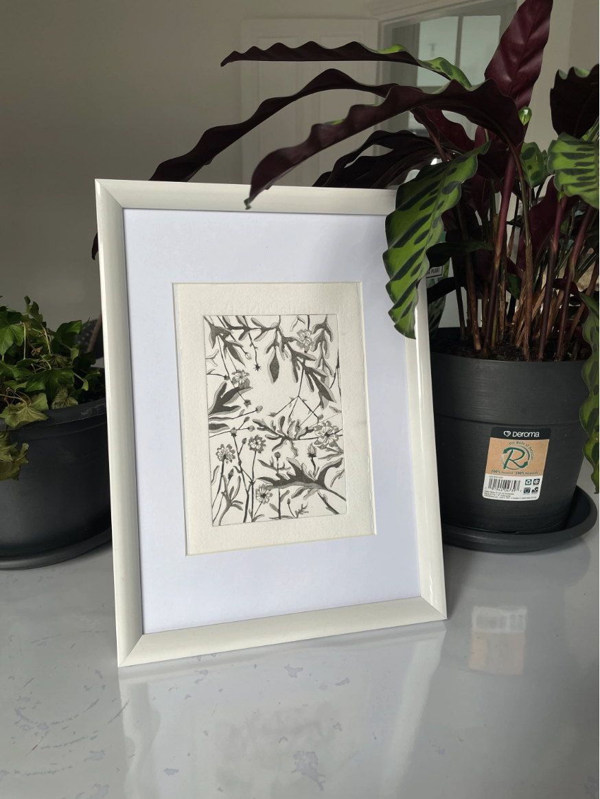 Gravure - Sous les fleurs