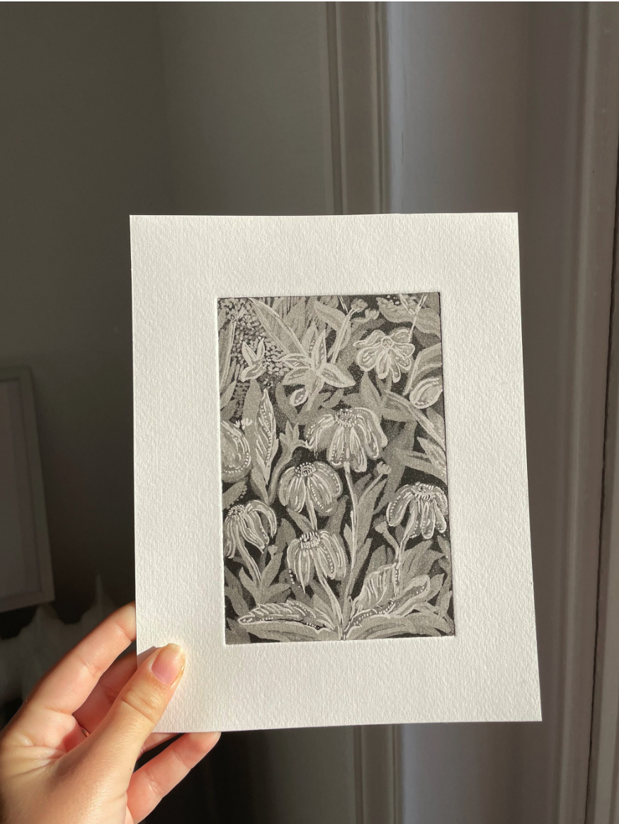 Gravure - Dans le jardin